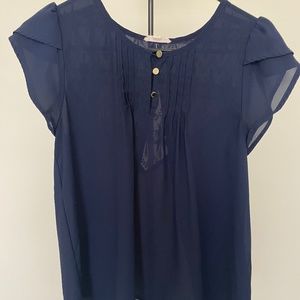 Blue Top with Gold Buttons